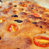 (A PACKAGE OF 2) Sourdough Focaccia - Olive and Cherry Tomato (Vegan)